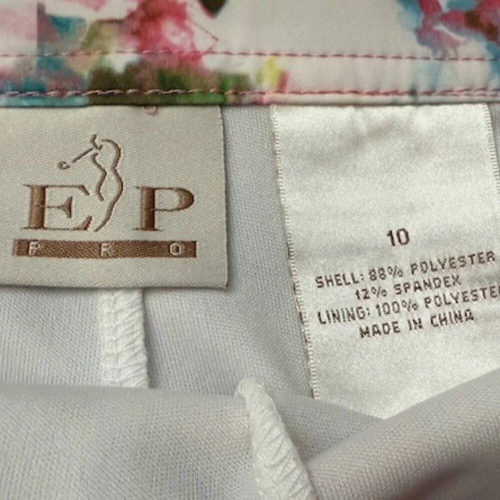 EP Pro Pleated Golf Skort Pink Green Watercolor Print Size 10